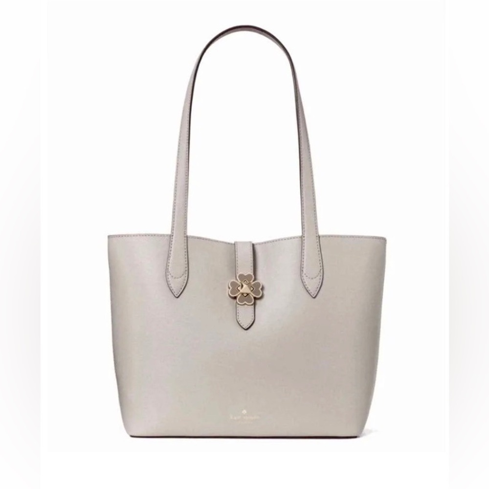 Kate Spade New York Small Kaci Textured Leather Tote Bag Soft Taupe/Green